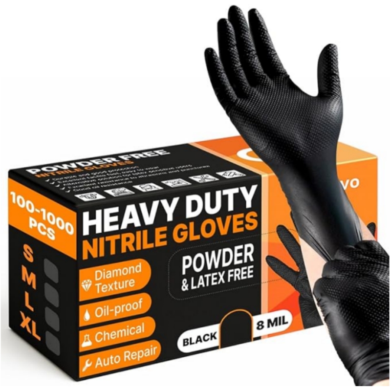 8Mil Heavy Duty Black Nitrile  - Nitrile Mechanic Glove review and price